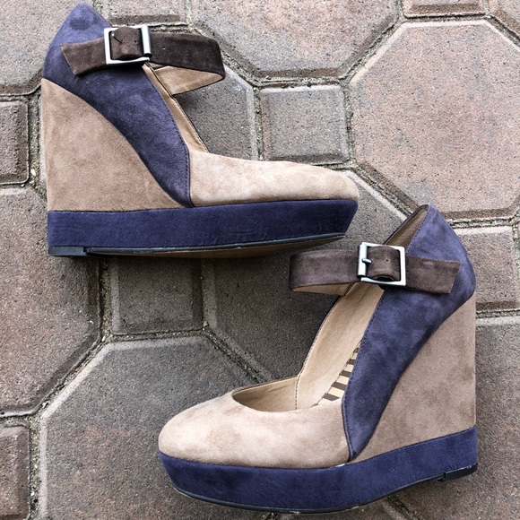 Splendid Larabee Colorblock Suede Wedge - Picture 2 of 8